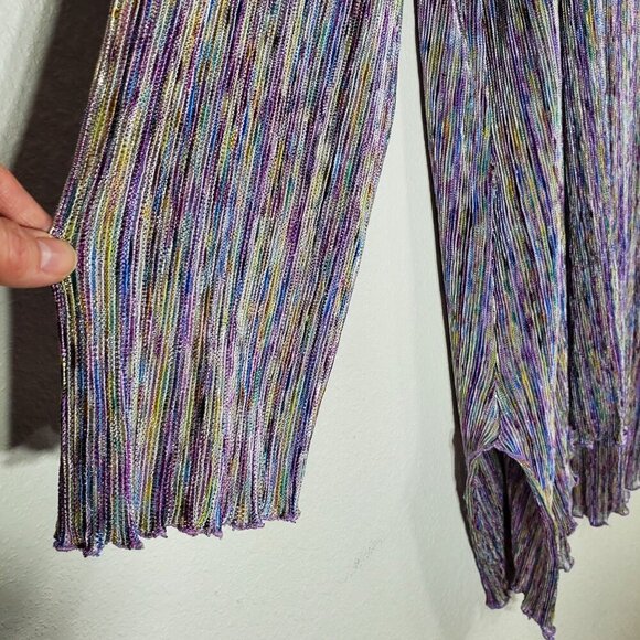 Linda Lundström Multicolor One Size Open Drape Cardigan Tunic Sweater Lavender - Picture 7 of 8